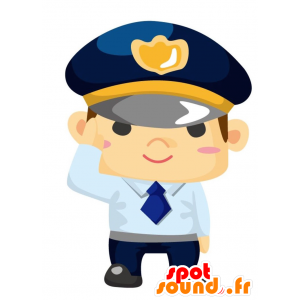 La mascota del hombre en uniforme. mascota de policía - MASFR028810 - Mascotte 2D / 3D