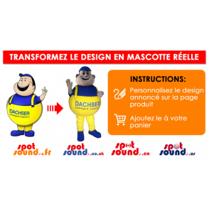 Mascot mann i uniform. politiet Mascot - MASFR028810 - 2D / 3D Mascots