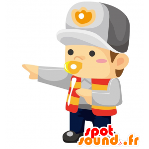 Mascotte d'homme en uniforme, de policier de la circulation - MASFR028811 - Mascottes 2D/3D