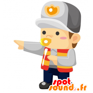 Mascot man in uniform, van verkeersagent - MASFR028811 - 2D / 3D Mascottes