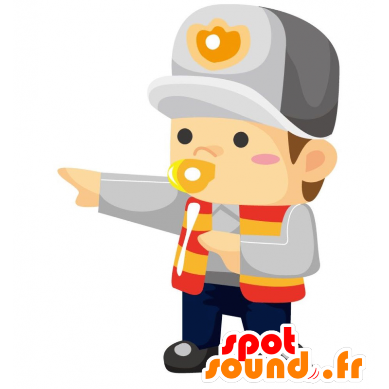 Mascot man in uniform, of traffic policeman - MASFR028811 - 2D / 3D mascots