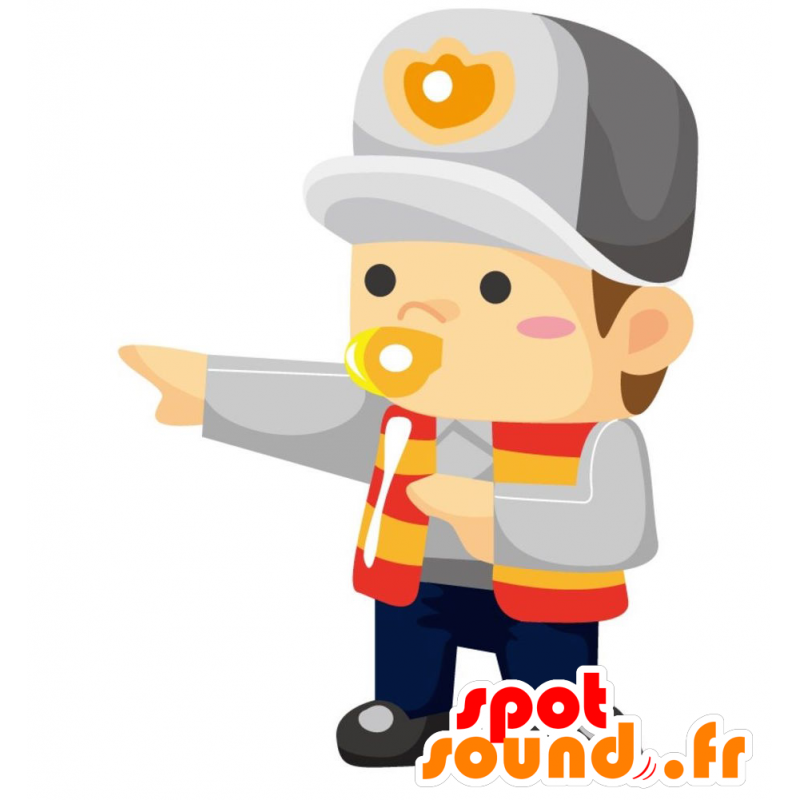 Mascot man in uniform, van verkeersagent - MASFR028811 - 2D / 3D Mascottes