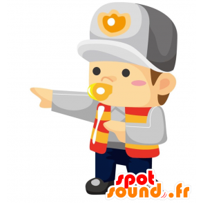 Mascotte d'homme en uniforme, de policier de la circulation - MASFR028811 - Mascottes 2D/3D