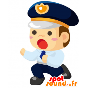 Mascotte d'homme en uniforme. Mascotte de policier - MASFR028812 - Mascottes 2D/3D