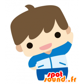 青い衣装のマスコットの小さな男の子-MASFR028813-2D / 3Dマスコット