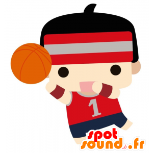 スポーツの子マスコット。バスケットボール選手のマスコット-MASFR028815-2D / 3Dマスコット