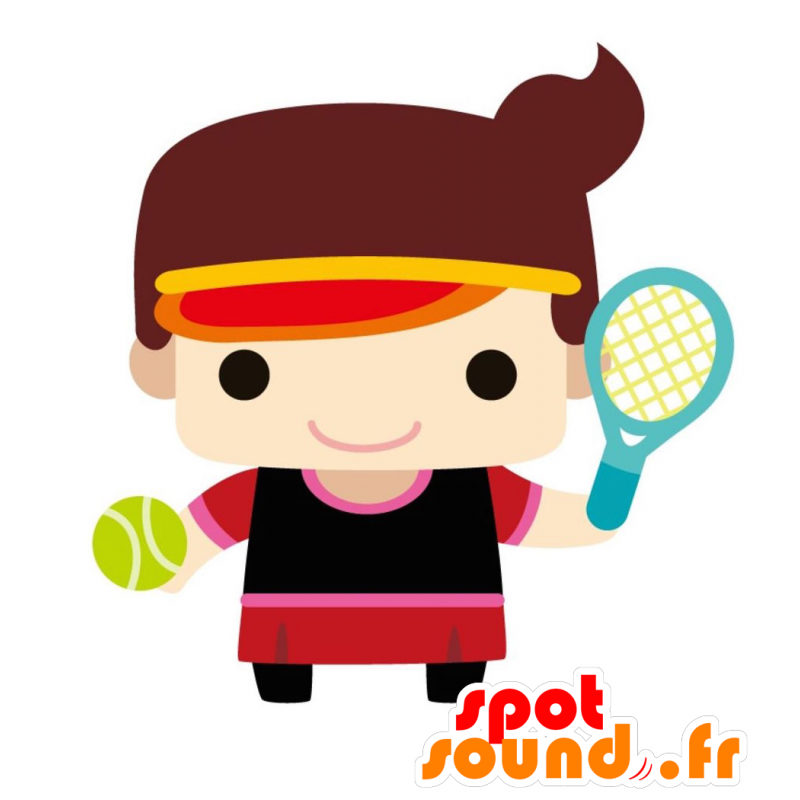 Mascot urheilullinen tyttö, tennispelaaja - MASFR028818 - Mascottes 2D/3D
