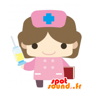 Mascot médico para médico. Mascot Nurse - MASFR028828 - 2D / 3D mascotes