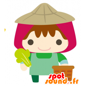 Maraicher mascote. Vendedor vegetal Mascot - MASFR028830 - 2D / 3D mascotes