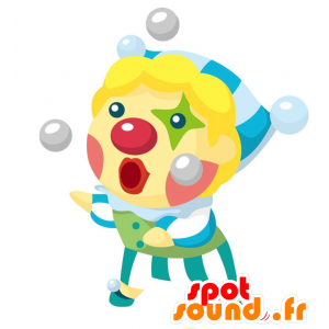 Mascotte de clown très réussi et coloré. Mascotte de cirque - MASFR028831 - Mascottes 2D/3D