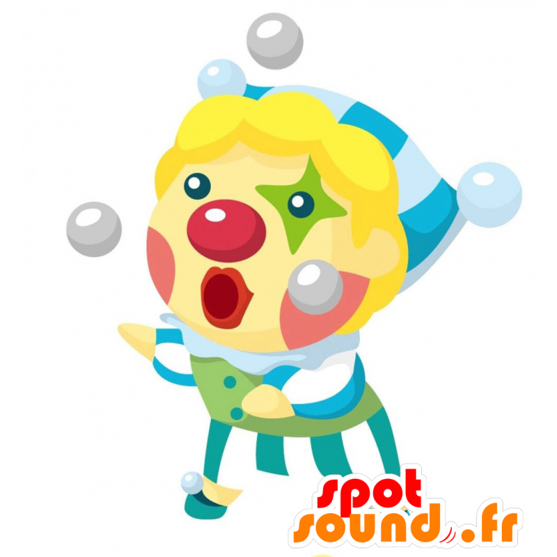 Clown Mascot zeer succesvol en kleurrijk. Circus Mascot - MASFR028831 - 2D / 3D Mascottes