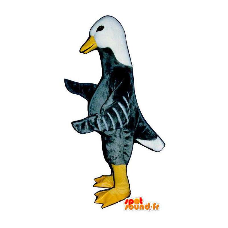 Mascote cinza e ganso branco - MASFR007308 - patos mascote