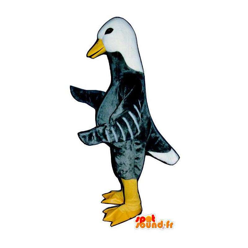 Mascotte d'oie grise et blanche - MASFR007308 - Mascotte de canards