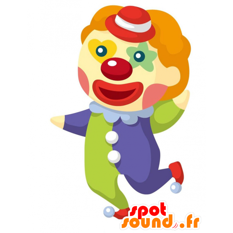 Mascotte de clown très jovial et coloré. Mascotte de cirque - MASFR028833 - Mascottes 2D/3D