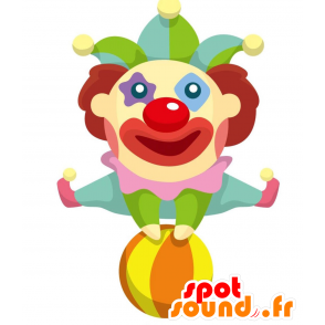 Maskotti lupsakka ja värikäs pelle. Sirkus Mascot - MASFR028834 - Mascottes 2D/3D