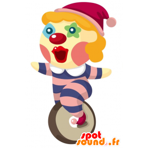 Clown Maskottchen, bunte Harlekin. Zirkus-Maskottchen - MASFR028838 - 2D / 3D Maskottchen