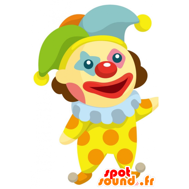 Mascotte pagliaccio, arlecchino colorato. circo mascotte - MASFR028839 - Mascotte 2D / 3D