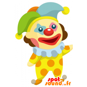 Pelle maskotti, värikäs Harlequin. Sirkus Mascot - MASFR028839 - Mascottes 2D/3D