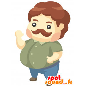 Mascot gordo, homem de bigode. mascote bigodudo - MASFR028840 - 2D / 3D mascotes