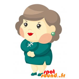 Mascotte oude vrouw in een jurk. Granny Mascot - MASFR028842 - 2D / 3D Mascottes