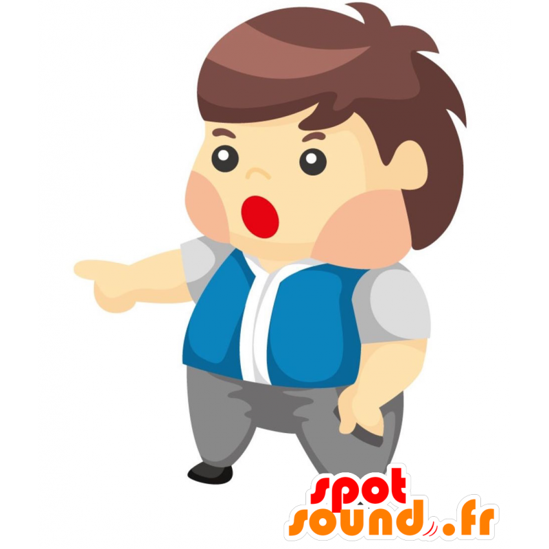 Boy mascot plump with astonishment - MASFR028844 - 2D / 3D mascots