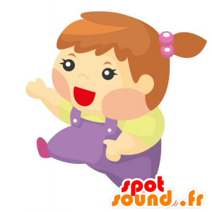 Jente maskot, baby, baby i kjeledress - MASFR028846 - 2D / 3D Mascots