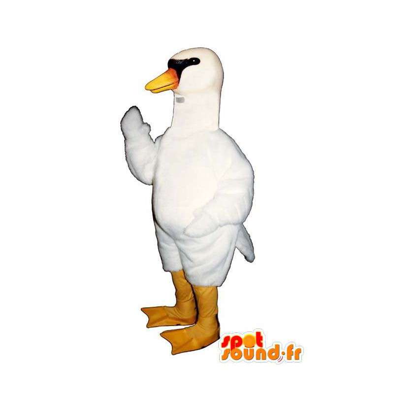 Cisne mascote branco, muito realista - MASFR007311 - mascotes Swan