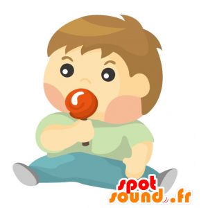 Boy mascotte, baby, kind, zuigeling - MASFR028847 - 2D / 3D Mascottes