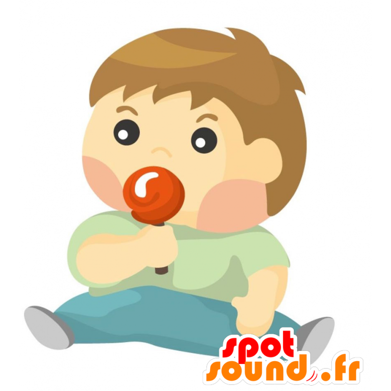 Boy mascotte, neonati, bambini, neonati - MASFR028847 - Mascotte 2D / 3D