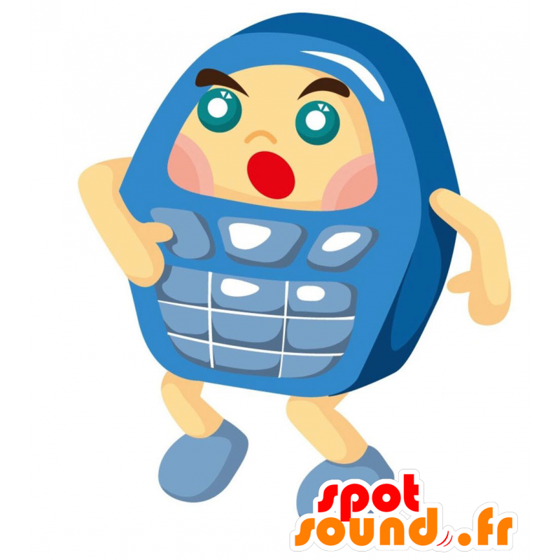 Azul mascota del teléfono celular. Mascot móvil - MASFR028850 - Mascotte 2D / 3D