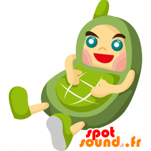 Verde mascotte telefono cellulare. mascotte GSM - MASFR028851 - Mascotte 2D / 3D