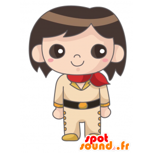 Mascotte d'Indien, de garçon avec un foulard - MASFR028856 - Mascottes 2D/3D