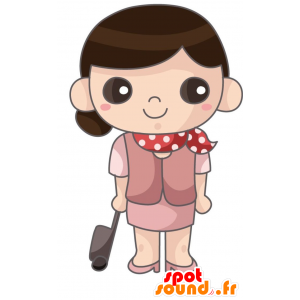 Air Hostess Maskottchen, in rosa gekleidet - MASFR028858 - 2D / 3D Maskottchen