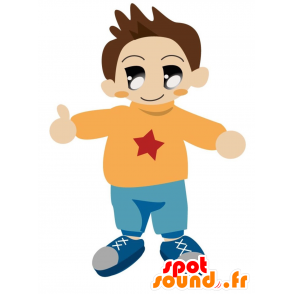 Mascotte bambino, ragazzino con un vestito colorato - MASFR028865 - Mascotte 2D / 3D