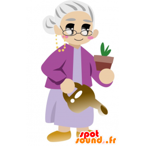 Mascot old lady. Mascot grandmother - MASFR028867 - 2D / 3D mascots