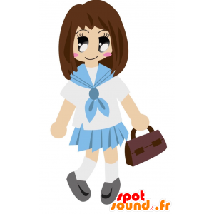 Mascotte d'écolière, de pom-pom girl en uniforme - MASFR028869 - Mascottes 2D/3D