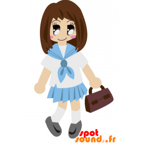 Colegiala en uniforme de la mascota de la animadora - MASFR028869 - Mascotte 2D / 3D