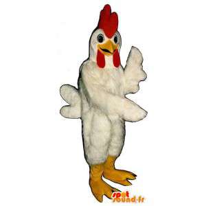 Gallo bianco della mascotte, gigante - MASFR007316 - Mascotte di galline pollo gallo