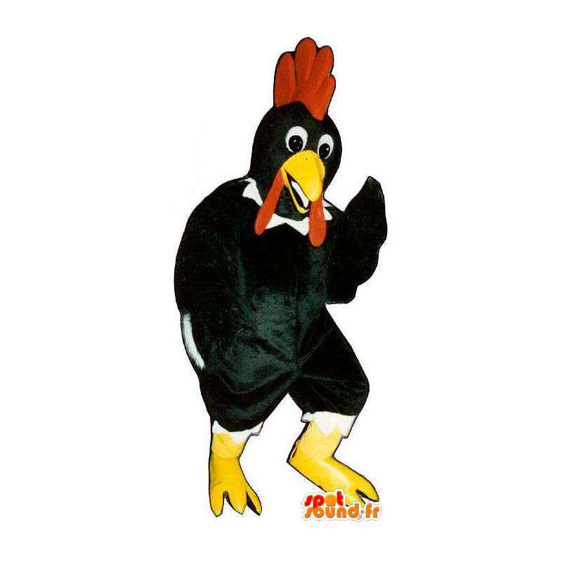 Mascot μαύρο κρουνός. κόκορα φορεσιά - MASFR007317 - Μασκότ Όρνιθες - κόκορες - Κοτόπουλα