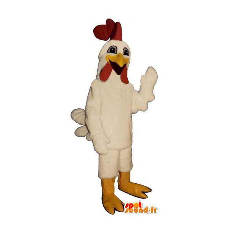 Valkoinen kukko maskotti. kukko puku - MASFR007318 - Mascotte de Poules - Coqs - Poulets