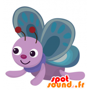 Jolie mascota de la mariposa de color rosa y púrpura - MASFR028882 - Mascotte 2D / 3D