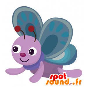 Smuk lyserød og lilla sommerfuglemaskot - Spotsound maskot