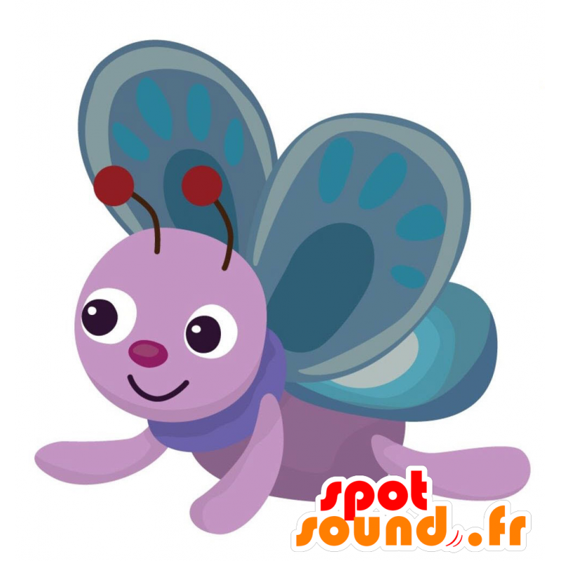 Jolie Maskottchen rosa und lila Schmetterling - 2D / 3D-Maskottchen - MASFR028882 - SpotSound.fr