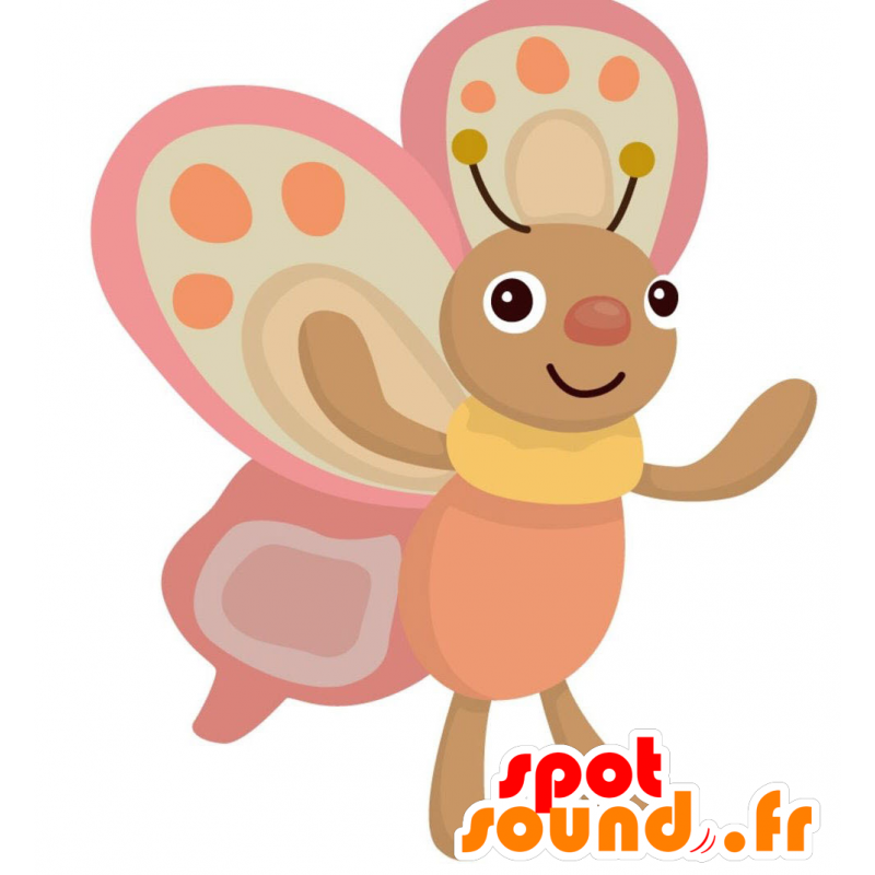 Jolie Maskottchen rosa und lila Schmetterling - 2D / 3D-Maskottchen - MASFR028884 - SpotSound.fr