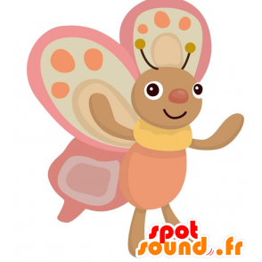 Jolie mascota de la mariposa de color rosa y púrpura - Mascotas 2D / 3D - MASFR028884 - SpotSound.fr