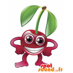 Mascot kirsebær rød, veldig morsomt og fargerikt - MASFR028886 - 2D / 3D Mascots