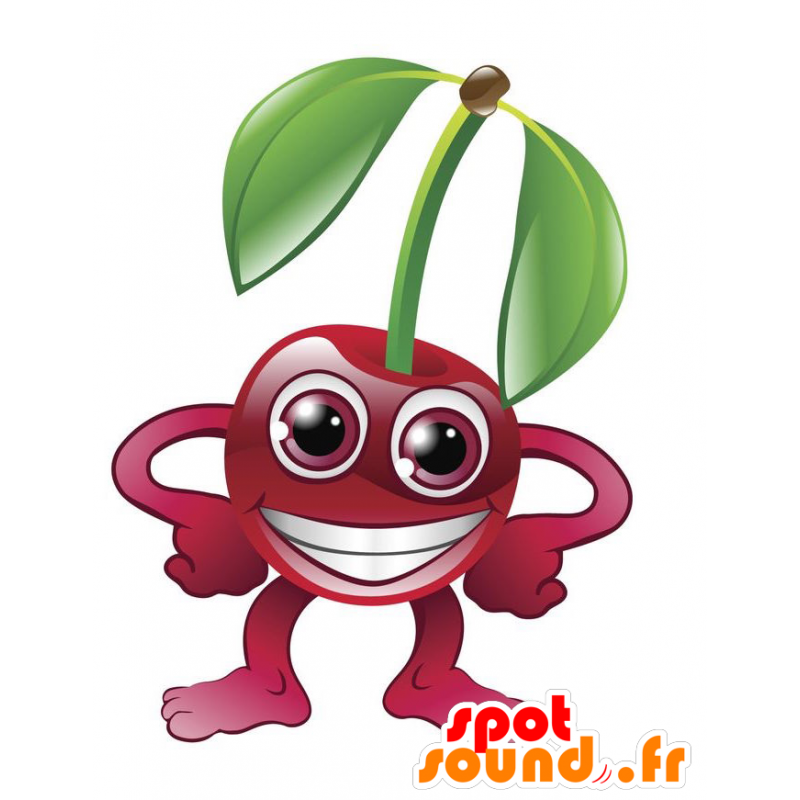 Mascotte rosso ciliegia, molto divertente e colorato - MASFR028886 - Mascotte 2D / 3D