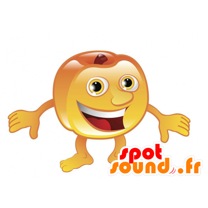 Giant Peach maskot. Mascot sommer frukt - MASFR028888 - 2D / 3D Mascots