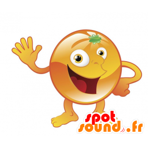 Giant orange mascot. orange fruit mascot - MASFR028889 - 2D / 3D mascots