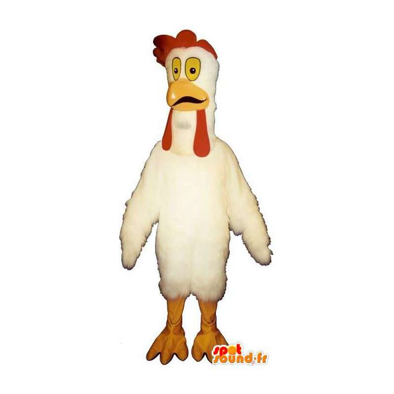 Hvit høne maskot - MASFR007320 - Animal Maskoter Hvit høne maskot - MASFR007320 - Animal Maskoter